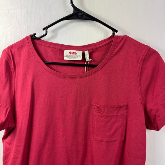 Fjällräven Övik Women’s T-Shirt Raspberry Red Size L — 100% Organic Cotton NWT - Picture 3 of 9